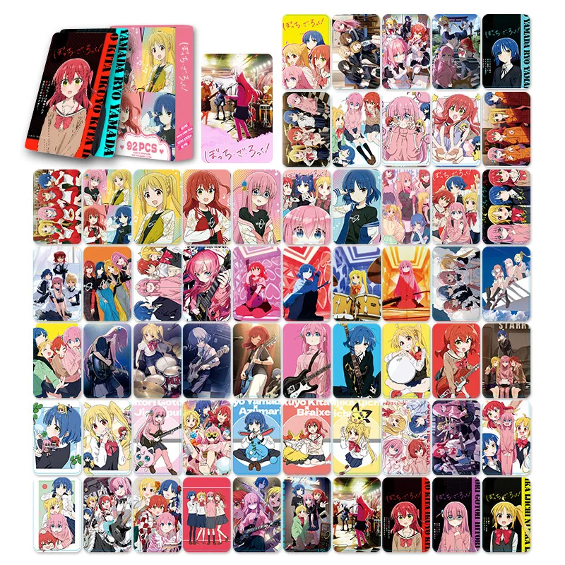 Pegatinas de tarjetas BOCCHI THE ROCK Lomo, juegos postales, colección de Anime japonés, regalo para fanáticos, decoraciones de fiesta, juguete, 92 piezas