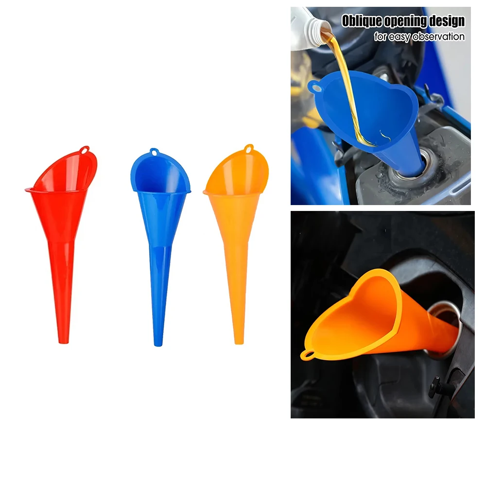 

Car Long Stem Funnel Gasoline Oil Fuel Filling Tools Anti-splash Plastic Oil Funnel Motorcycle Refueling Tools Auto Accessories