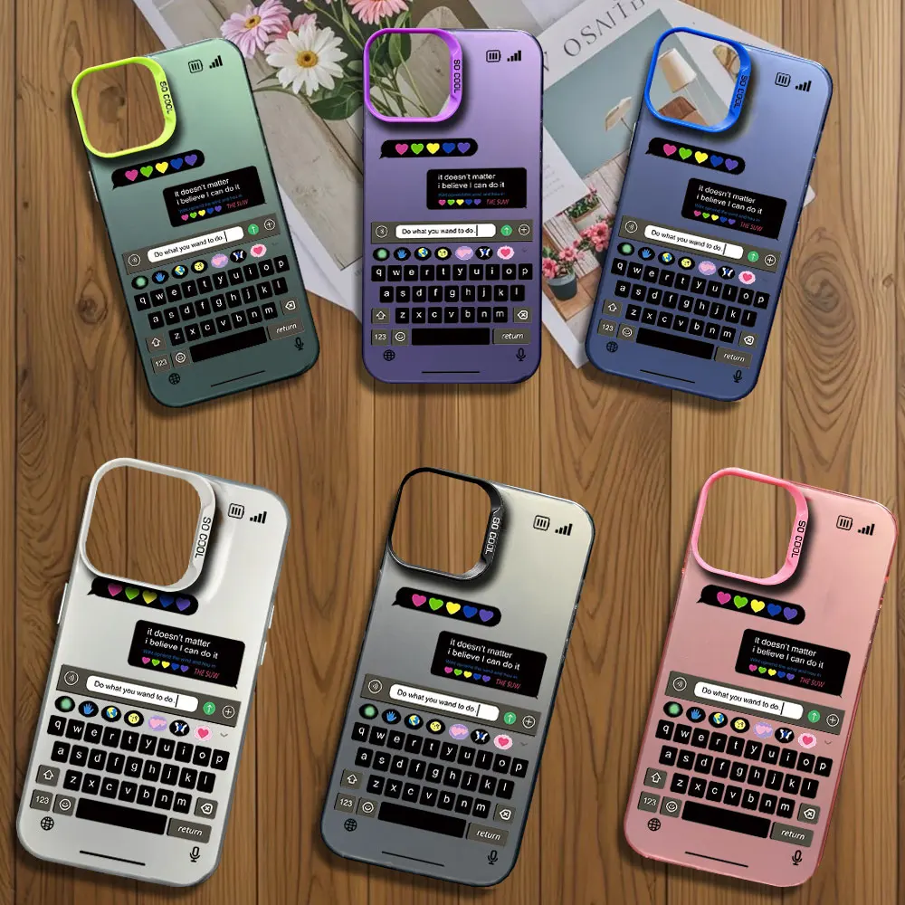 Funda de teléfono con interfaz de Chat para iPhone, carcasa creativa con impresión láser para modelos 12, 11, 13, IMD, 14, 15, 16 Max Pro Plus