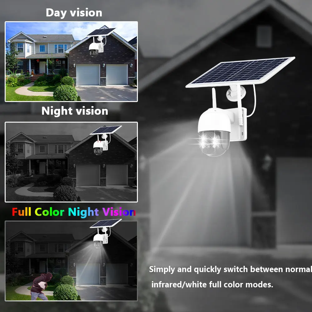 5MP 4G Security IP Camera Human Detection Outdoor WIFI Wireless PTZ Video Surveillance CCTV Solar Battery Powered Camera ICSEE