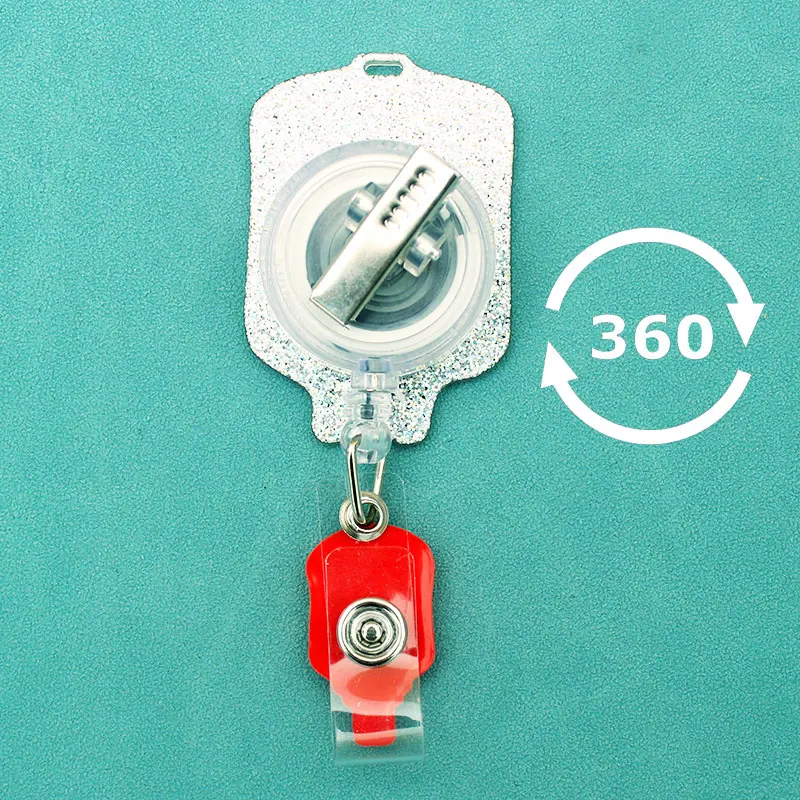 Care For Health Blood Type Style Rotate Clip Retractable Badge Reel Card Holder Exhibition Name Card Parts