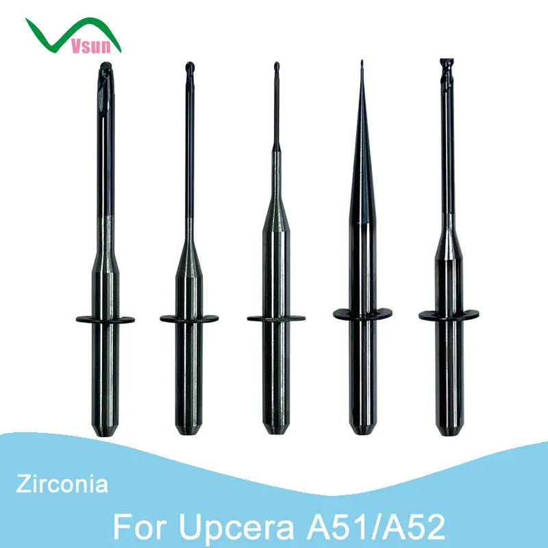 CADCAM Zirconia PMMA Wax PEEK Milling Burs Cutters Tools Compatible with Upcera Cradle A51 A52