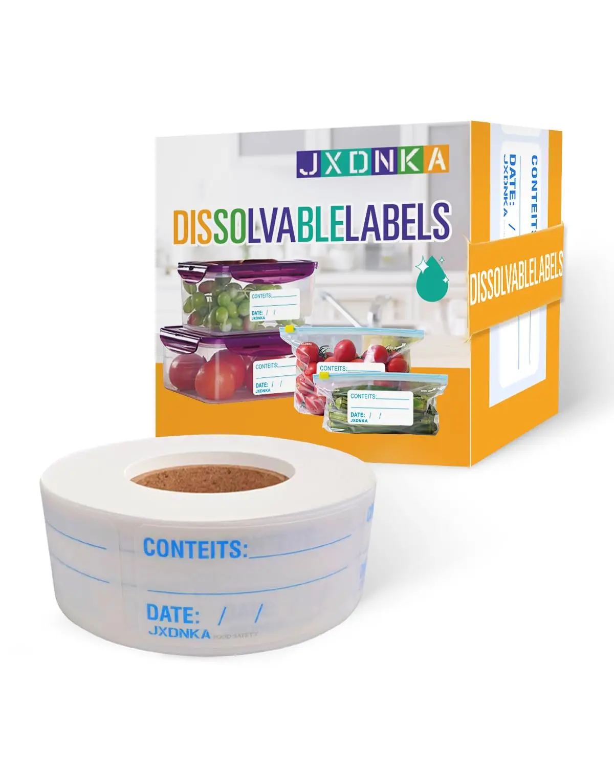 Dissolvable Food Labels Can Be Moved Freeze Stickers Kitchen 1 X 2 in 500pcs Food Container Bottle Jars Label