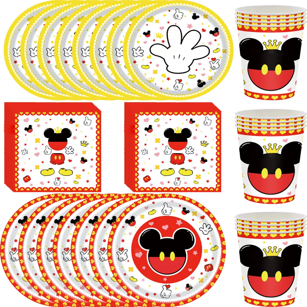 

Disney Mickey Mouse Birthday Party Decoration Cup Plate Napkin for Boys and Girls Baby Shower Birthday Party Supplies