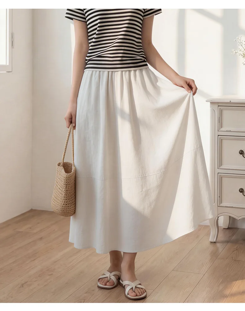 

Women’s Polo Neck Short-Sleeved Dress: Patchwork Design, Waist-Defining, Slimming, Soft and Breathable