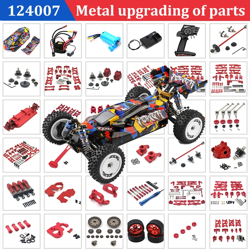 

WLtoys New RC Car 124007 1/12 Original Spare Parts Chassis Shell Tire Dog Bone Brushless Motor ESC Anti-Collision Component