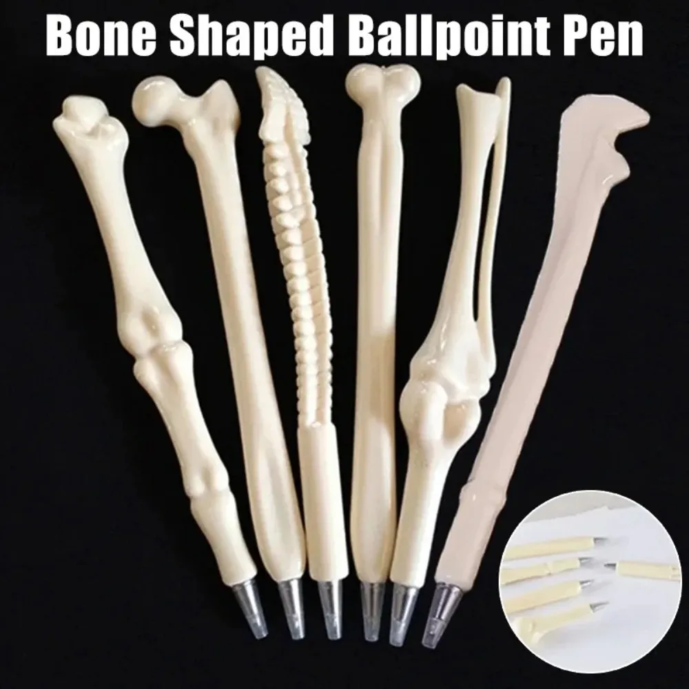 Creative Bone Shape Ballpoint Pens Finger Pen Stationery for Nurse Doctor Office Writing Student Realistic Halloween Crazy Gift