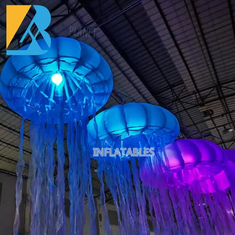 Personalized Sea Theme Party Giant Inflatable Lights Jellyfish for Events Planners Toys