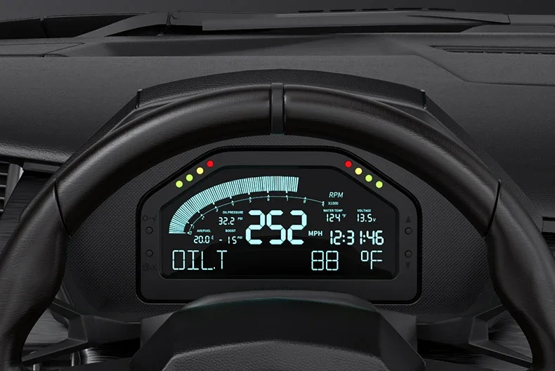 

DO922 12V MultiFunction LCD Digital Gauge Car Race Dashboard Meter with Sensor Kit 7 Colors MultiPurpose Automotive Gauge