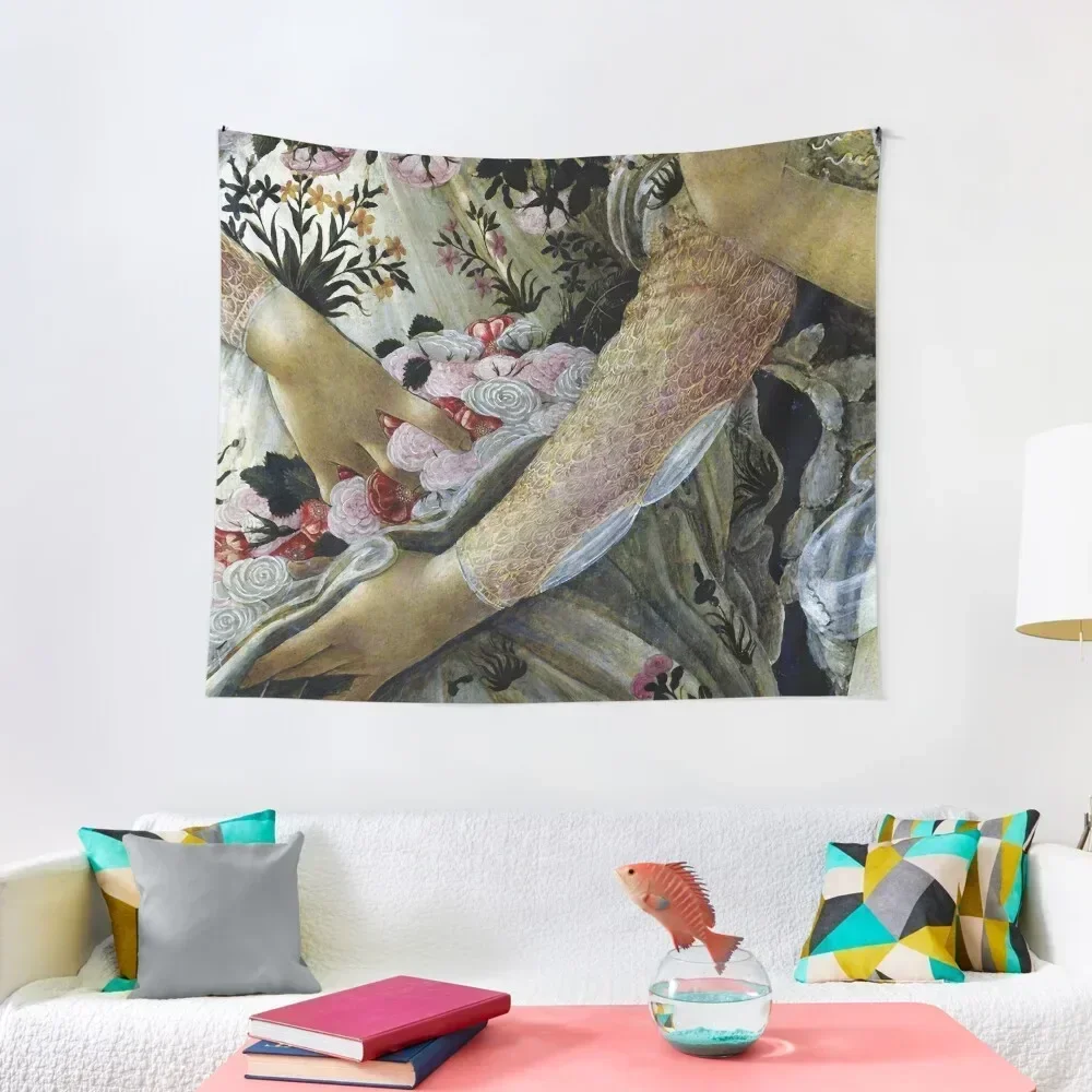 

Botticelli Primavera closeup vintage painting Tapestry Home Decor Aesthetic Decor For Room Decoration For Home Tapestry