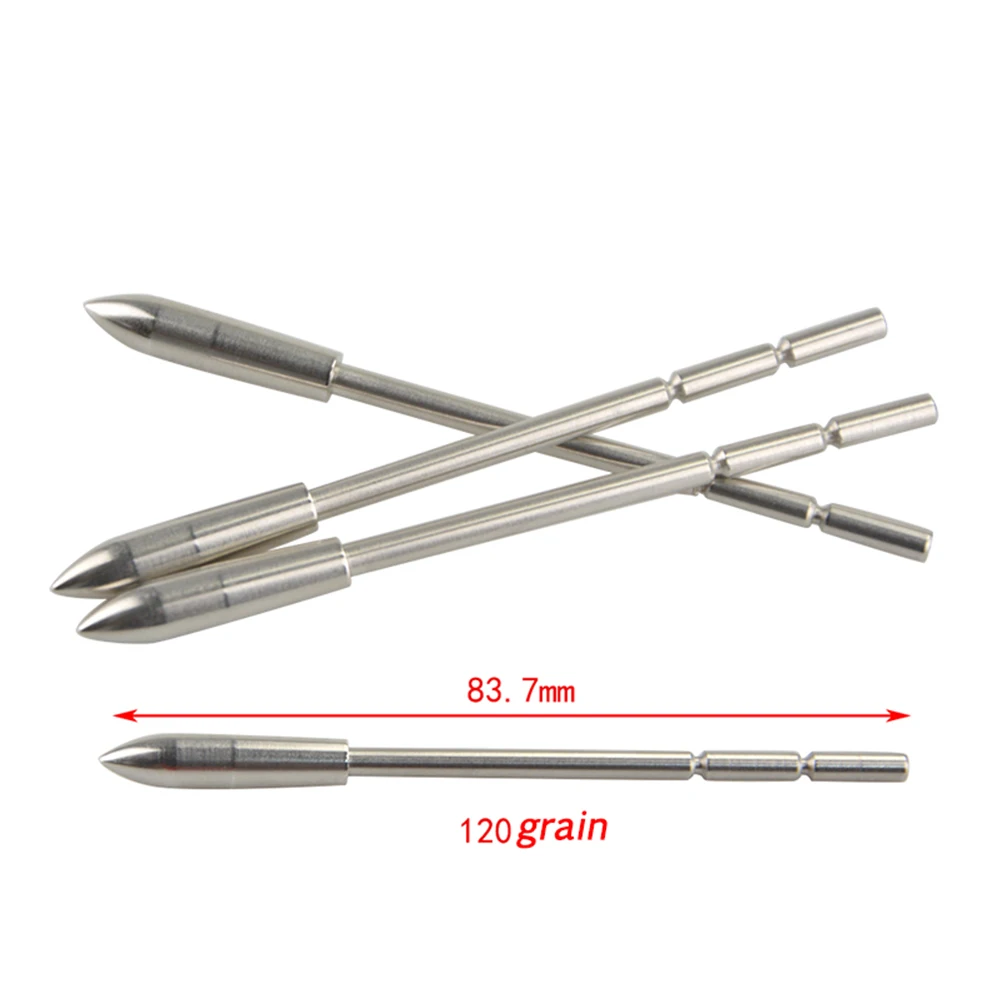 Arcehry 80 100 120 150 170 200 230grain Arrow Point Tip Stainless Steel Arrowhead For ID 3.2/4.2mm Arrow Shaft Hunting Shooting