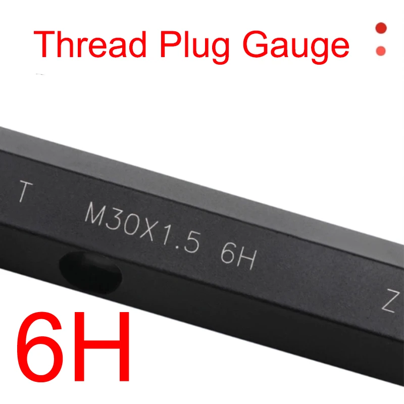 YRFL 1PCS Steel Mer-cury Gage Fine Thread Plug Gauge 6H M4 M5 M6 M8 M11 M12 M14 M16 M18 M20 M22 M24 - M50 Thread Distance 0.75