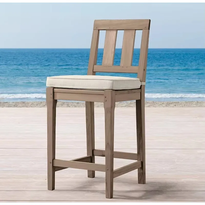 

Garden patio and backyard furniture, home and outdoor wooden teak high bench