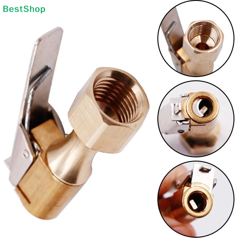 Air Chuck 1/4 Inch Heavy Duty Open Flow Straight Lock On Tire Chuck With Clip For Inflator Gauge Compressor Accessories