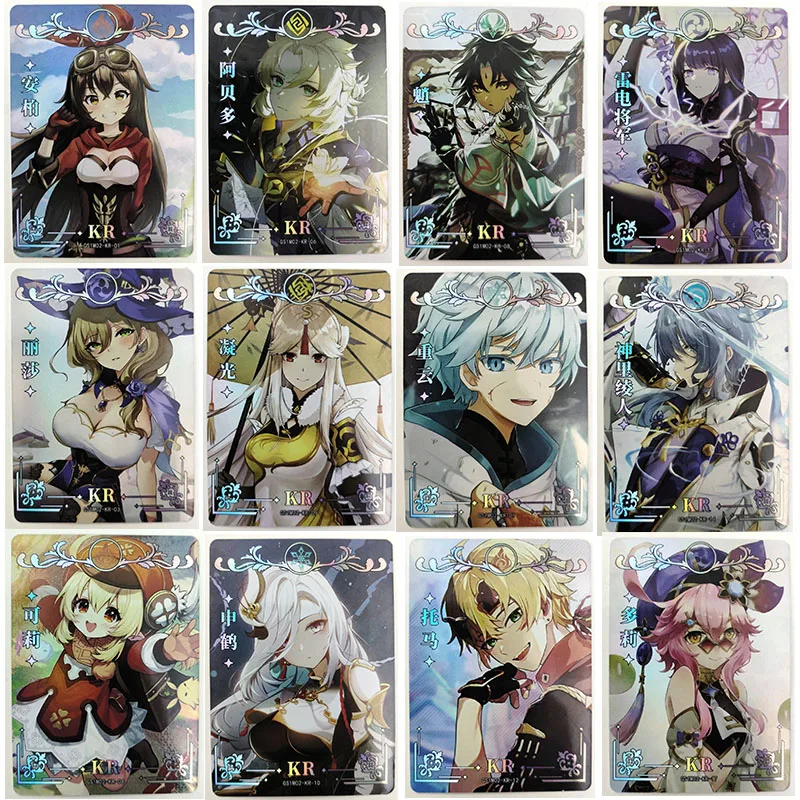 Anime Genshin Impact Beelzebul Kamisato Ayato Kr Card Game Collection Rare Cards Children\'s Toys Boys Surprise Birthday Gifts