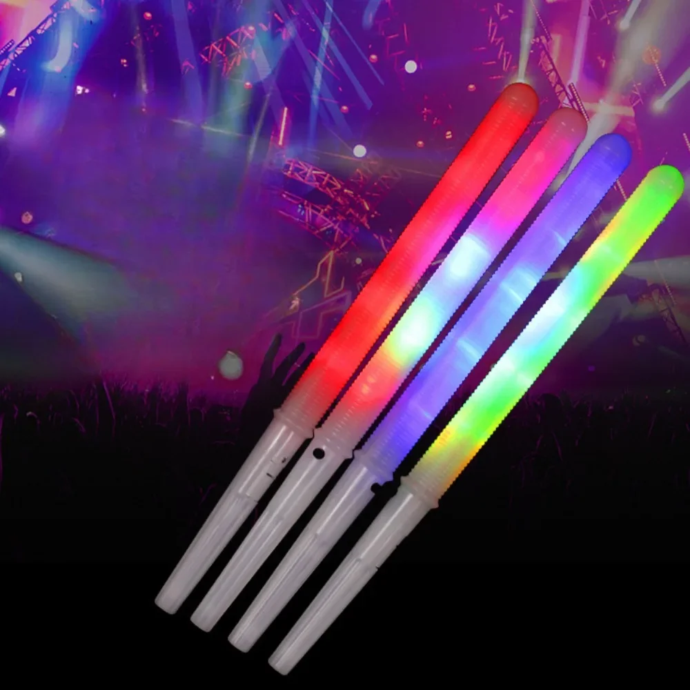 

10pcs Colorful LED Glow Sticks Cotton Candy Cones Reusable Glowing Marshmallows Sticks LED Light Tubes Party Props