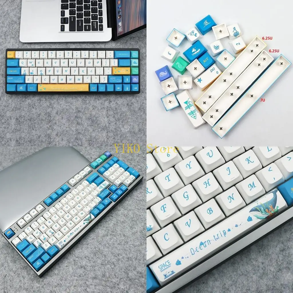 

K32C Underseas 137 клавиш PBT сублимационные колпачки для механической клавиатуры MX Switch