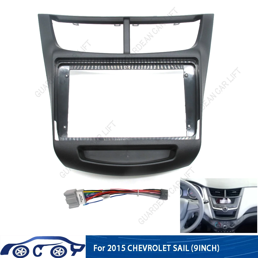 

9INCH Car Radio Fascias For 2015 CHEVROLET SAIL Android Stereo Frame Player 2 Din Head Unit Panel Dash Trim With cable