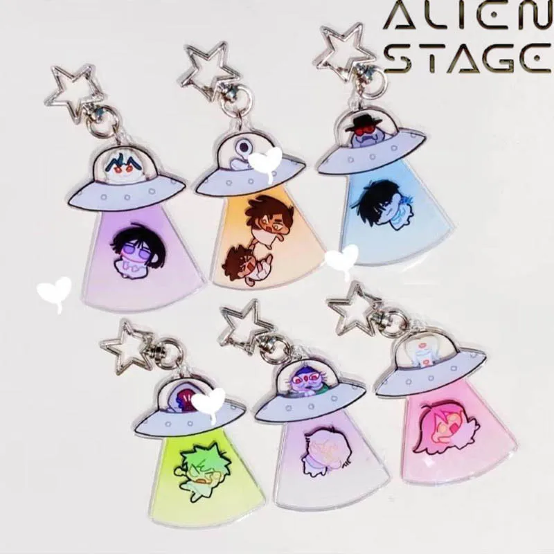 Anime Alien Stage Mizi Sua Till Ivan Hyuna Luka Cosplay Keychain Acrylic Airship Pendant Keyring Key Chain Accessories Gift