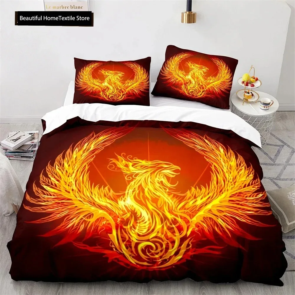 

Phoenix Nirvana Duvet Cover Set Soft Fire Patterned Bedding Sets For Children Adults Teens Polyester Comforter Cover King Size