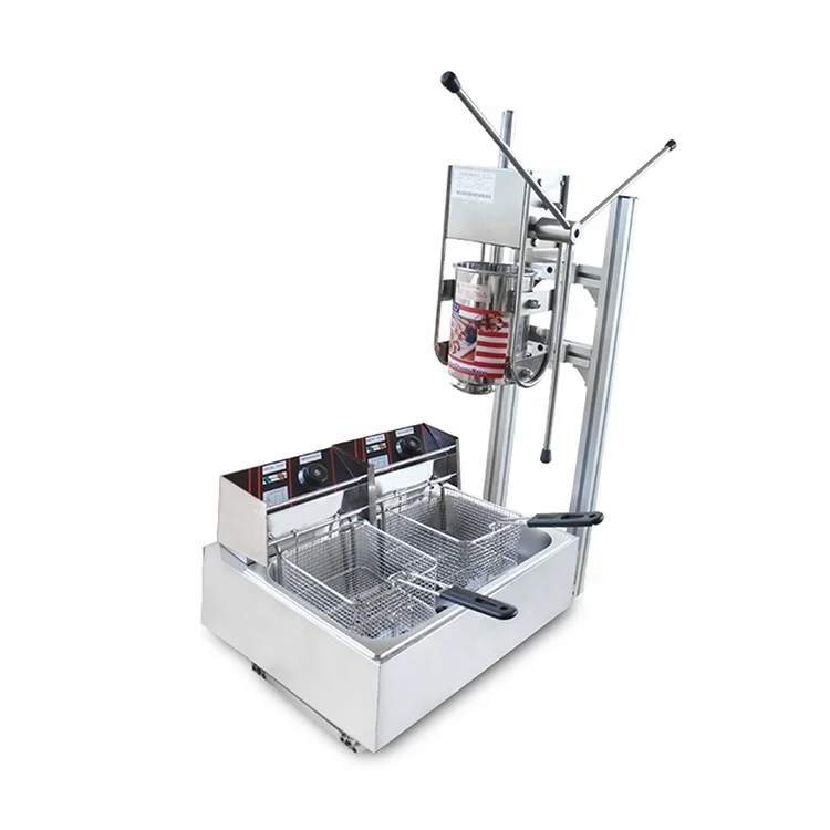 【HOT】Food Grade Stainless Steel Churros Maker Commercial Latin Fruit Frying Machine Anti-scald for Safe Operation