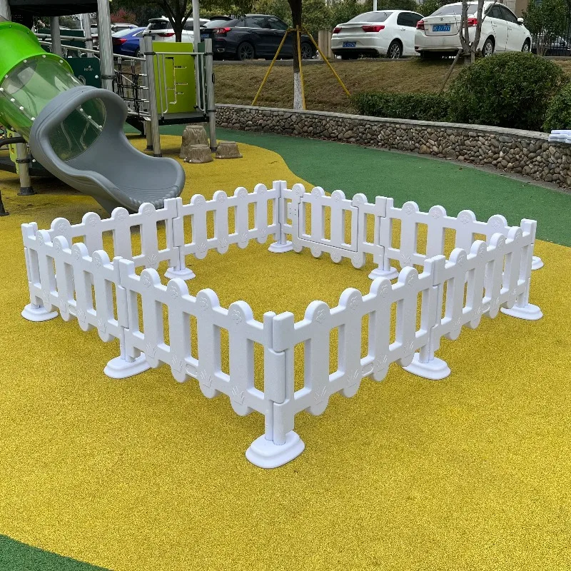 Plastic Games White Indoor Playground Fence Panel Backyard Soft Games Color