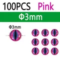 100pcs Pink 3mm