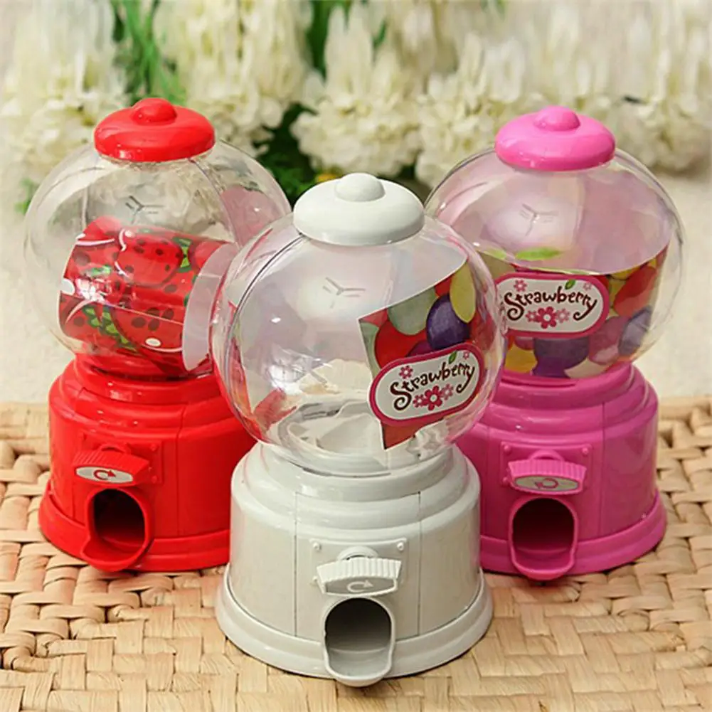 1Pcs Mini Candy Gumball Dispenser Kid Pretend Play Vending Machine Coin Money Saving Box Piggy Bank for Birthday Gift kids Favor