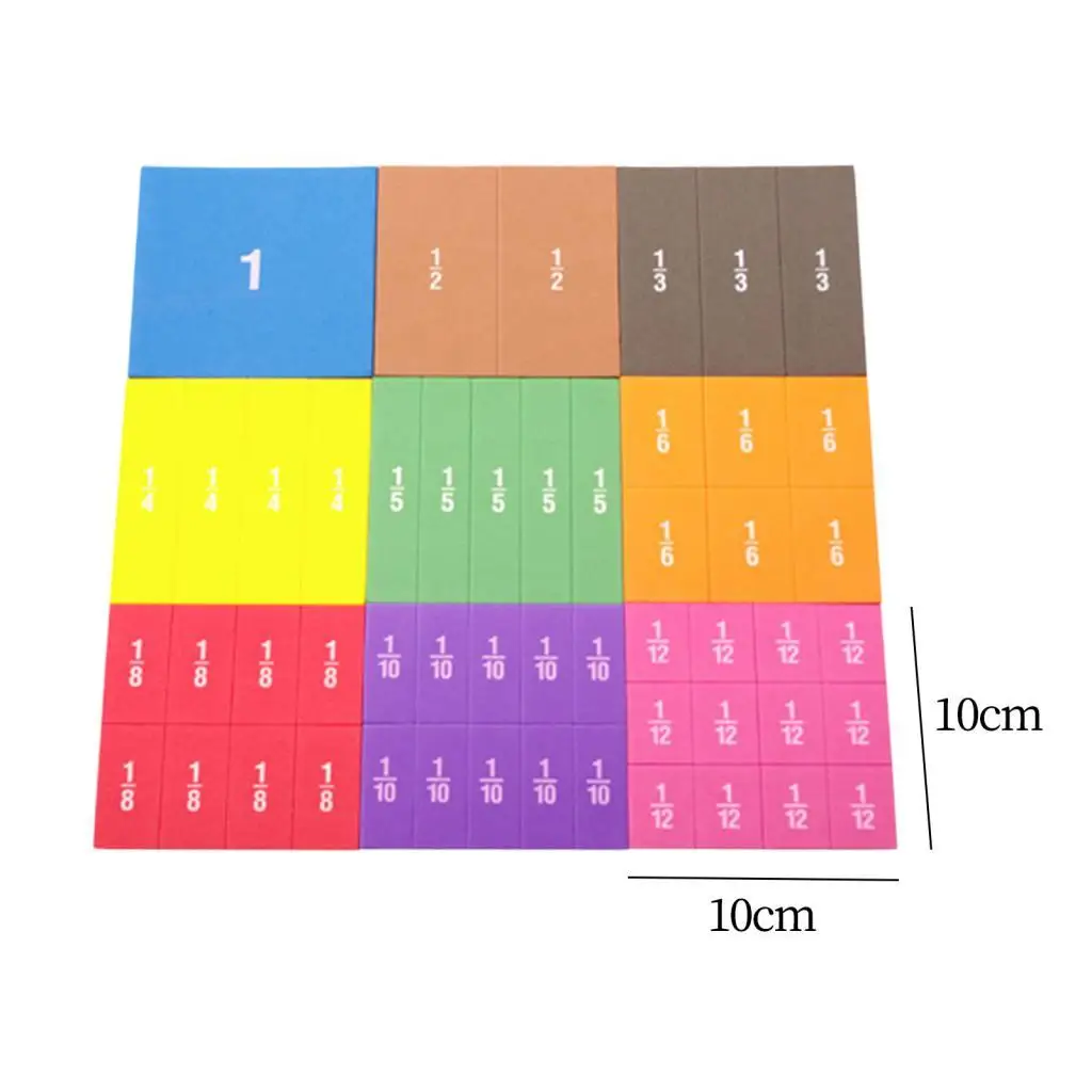 Fraction Tiles 22Pcs,Rainbow Math Manipulatives for Preschool