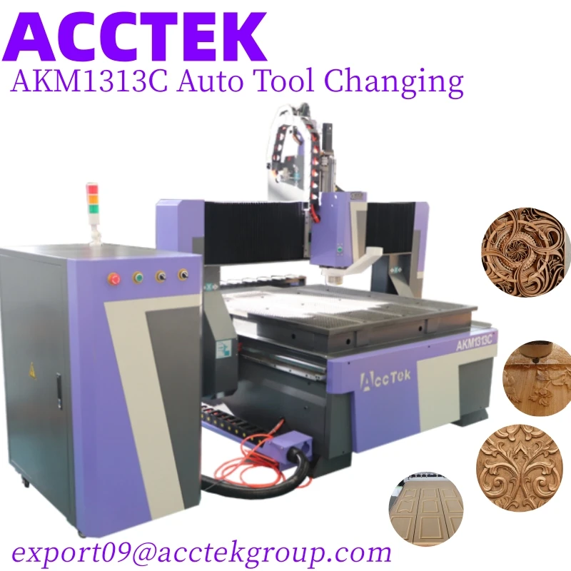 High Speed ATC Cnc Wood Milling Cutter CNC Router for Wood Carpentry Woodworking Tools AKM1313C3 High End CNC Machine
