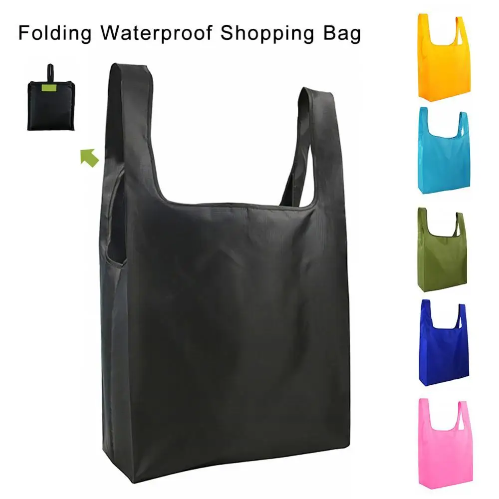 Reusable shopping bag foldable polyester bag Eco-friendly hand canvas bag grocery bags Shoulder Bag foldable shopping bags totes