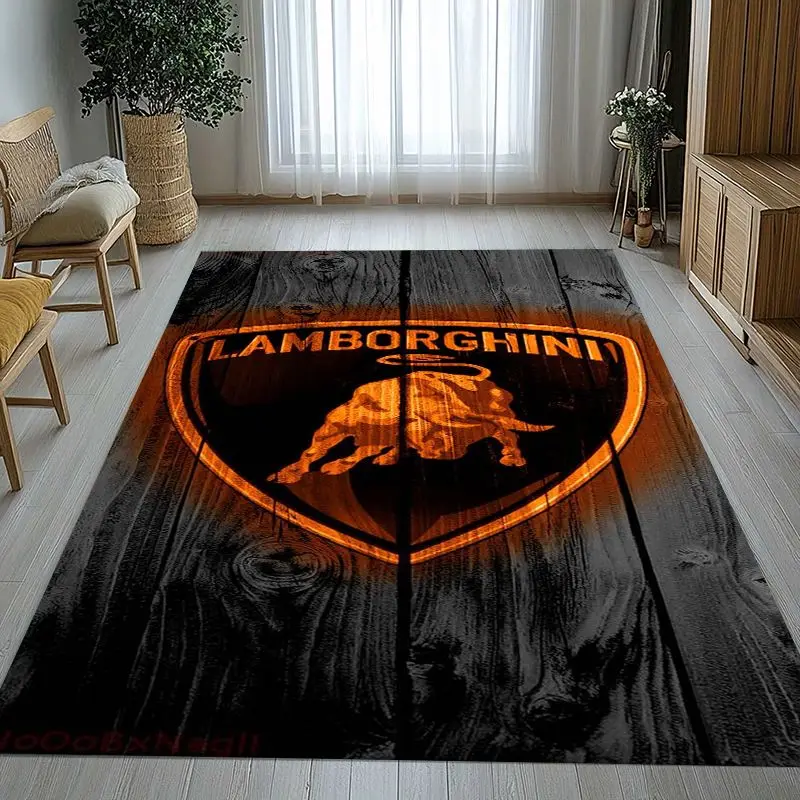 Classic L-Lamborghini Racing Car MOTO Living Room Non-Slip Area Rug Soft Carpet for Bedroom  Playroom Sofa,Home Decor Doormat