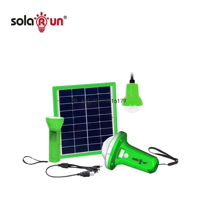 wmwmnu New Product 12V Solar Led Lights 4 Bulb Kit MINI Lithium Iron Phosphate 3.2V Charge Cable IP65 MPPT 5W 1 USB Port 2