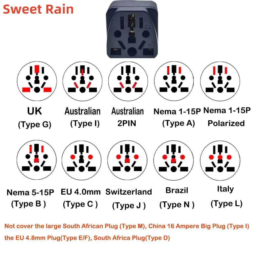 UK Adapter Type G Universal EU US AU Italy Switzerland to Singapore Malaysia Travel Plug AC Power Socket Charger