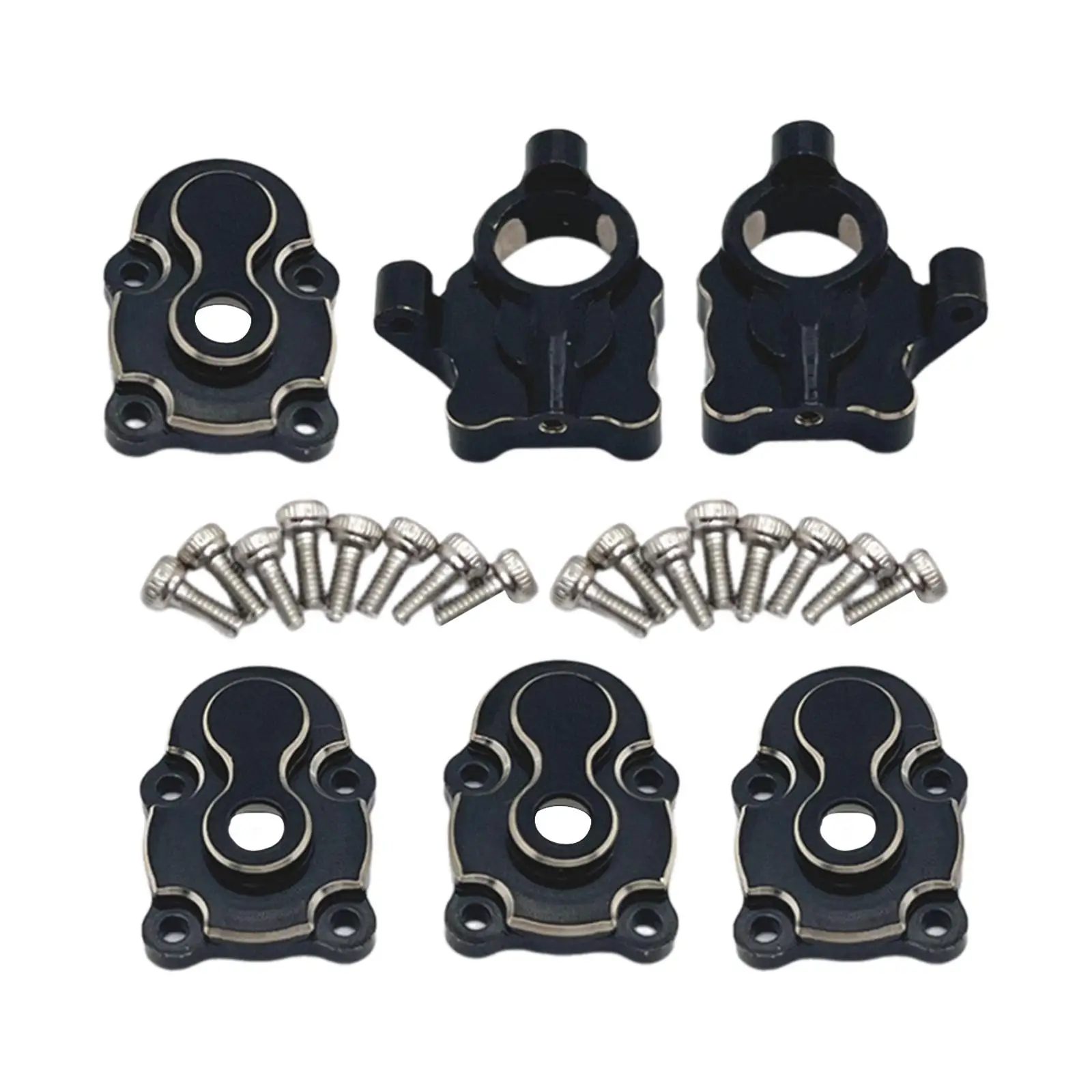 1:24 Metal Front Rear Steering Cups with Brass Gear Covers Practical Easy to Install for Fcx24 RC Car Model DIY Accessory