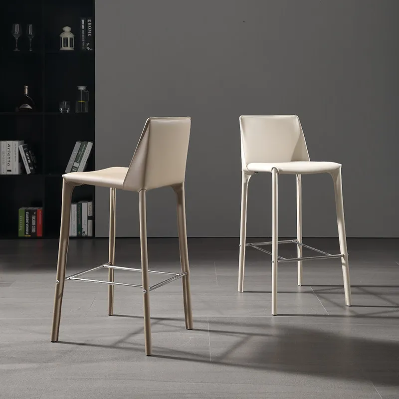 Italian industrial style bar high stool bar chair light luxury coffee shop