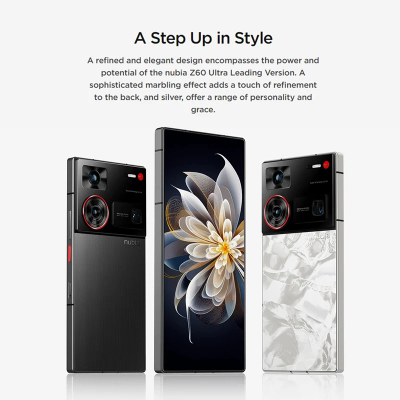 Wersja globalna Nubia Z60 Ultra wiodąca wersja 6.8 "smartfon 5G Snapdragon 8 Gen3 NFC 6000 mAh 80 W szybkie ładowanie baterii NX721J