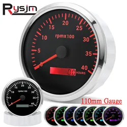 Customized 110mm Tachometer With LCD Hour Meter 3000~8000RPM 7 Color Backlight Tacho Gauge RPM Meters For Diesel Engine