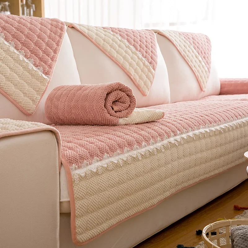 Living Room Sofa Recliner Cover Universal Full Cover Dustproof Furniture Protection Cover Plush Sofa Cover Thickened Non-slip