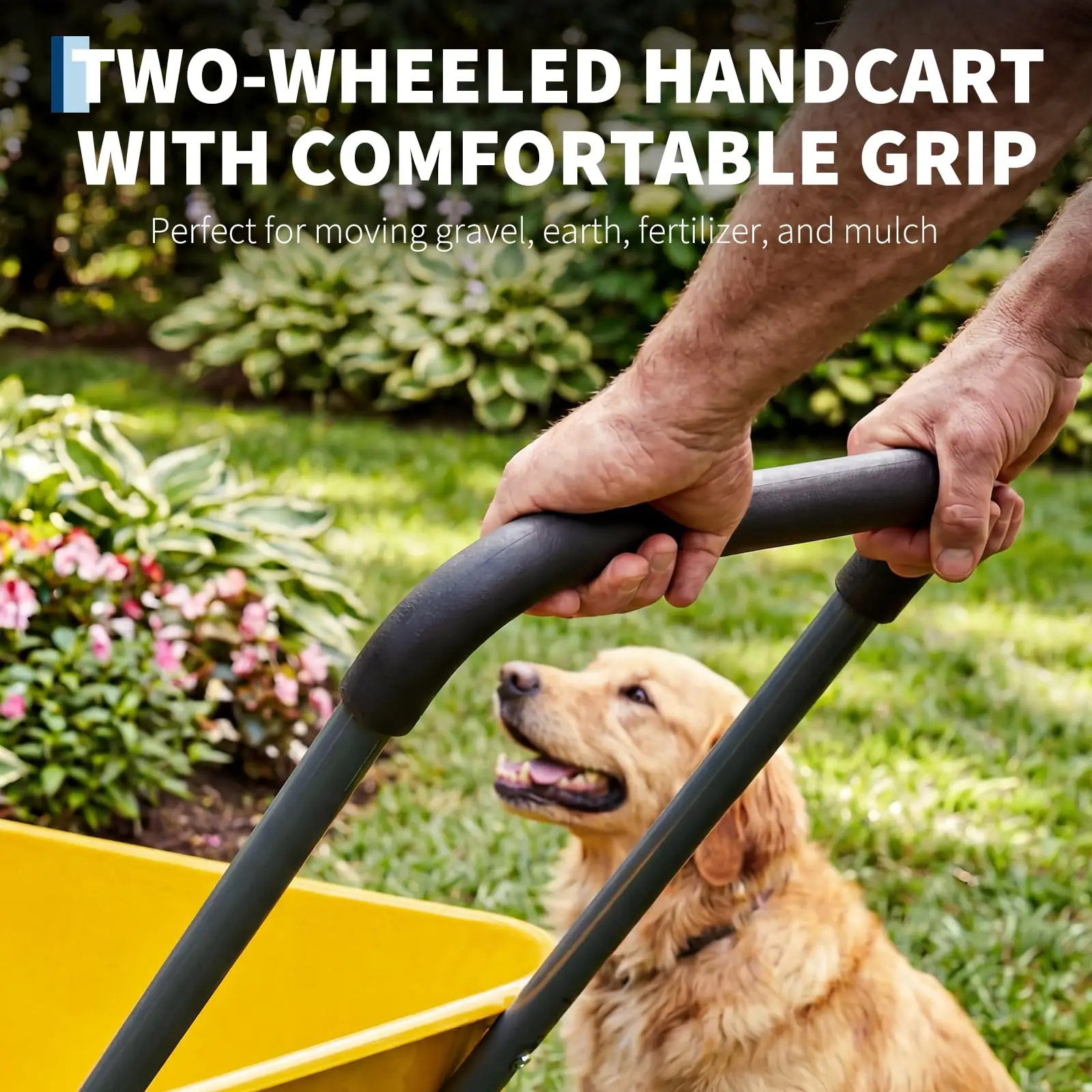Garden Wheelbarrow Cart Heavy-Duty Utility with Dual or Four Wheels Built-in Stand Ideal for Home  Yard and Garden