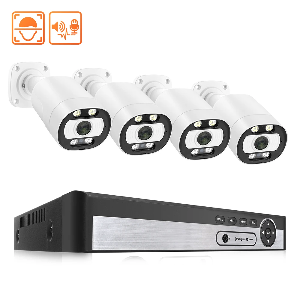 

Professional AI Surveillance Camera 4K CCTV Camera System 8 Camera Video Security System