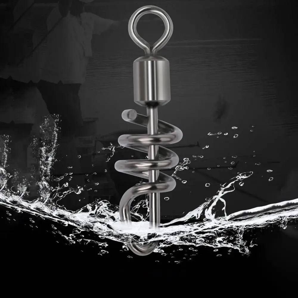 20PCS 2#-10# Fishing Rolling Swivel with Screwed Snap Stainless Steel 8-Shape Connect Ring Quickly Entering The Water