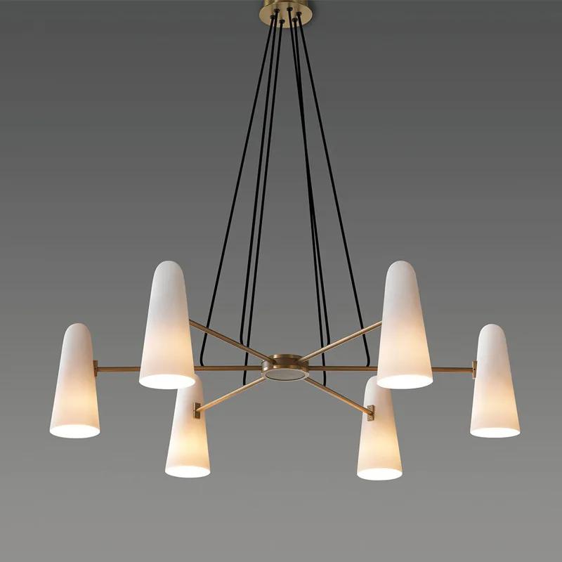 American simple all-copper living room chandelier dining room study bedroom model room