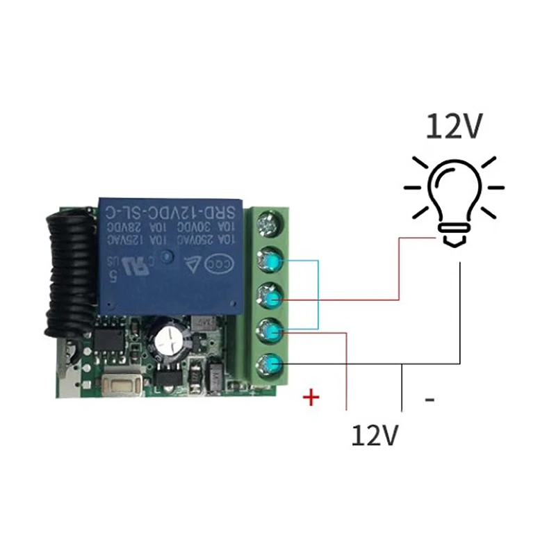 DC 12V 1 Kanal Lern-WLAN 315MHz Relais-Switch-Modul mit 315MHz Funk fernbedienung für Smart Home