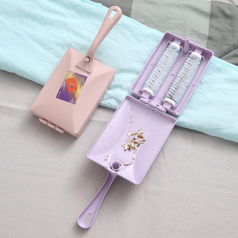 Reusable Lint Remover Brush Double Roller Pet Hair Remover Sofa Carpet Cleaning Brush Dust Cleaner Tool For Home Furniture