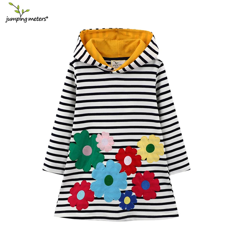 

jumpingChildren's Clothing Girls' Dress Hooded Sweatshirt Dress Long Sleeve Princess Dress
