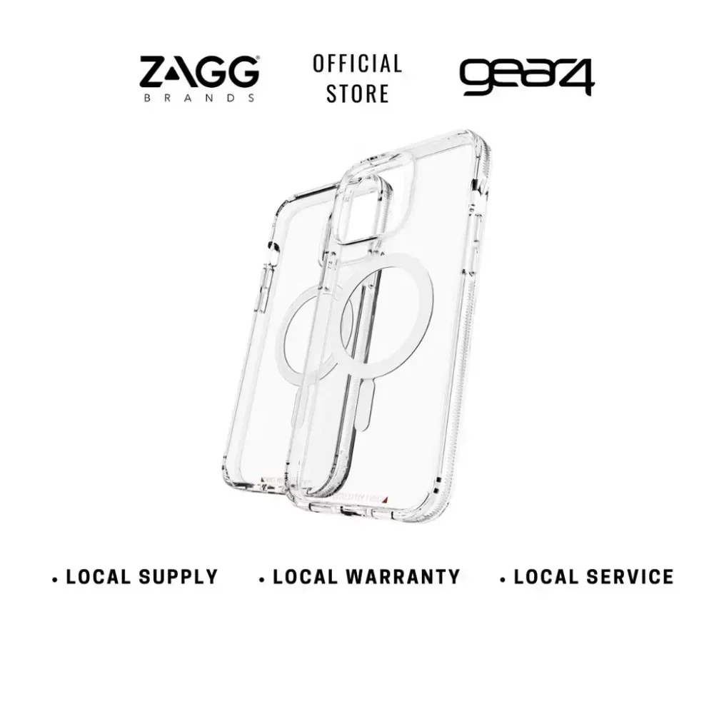 Custodia originale Gear4 in cristallo trasparente Magsafe per IPhone16 15 14 Plus 13 12 Pro Max Ricarica wireless Anti-goccia Proteggi copertura robusta