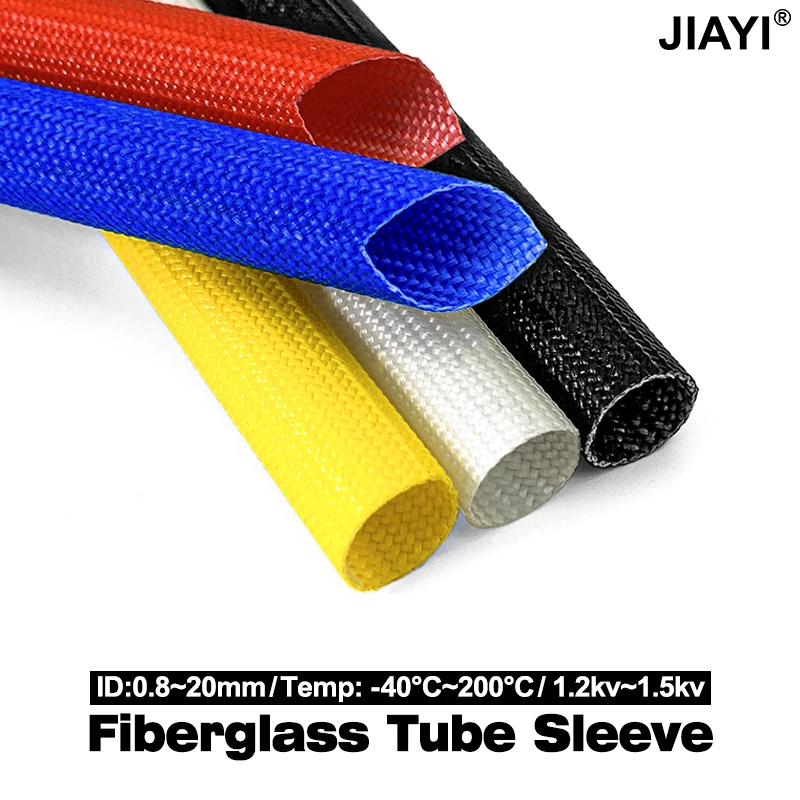 1-20mm Alkali Free Glass Fiber Sleeve High Temp 200Deg.C Flame Retardant 1.2KV Insulating Cable Protection Tube