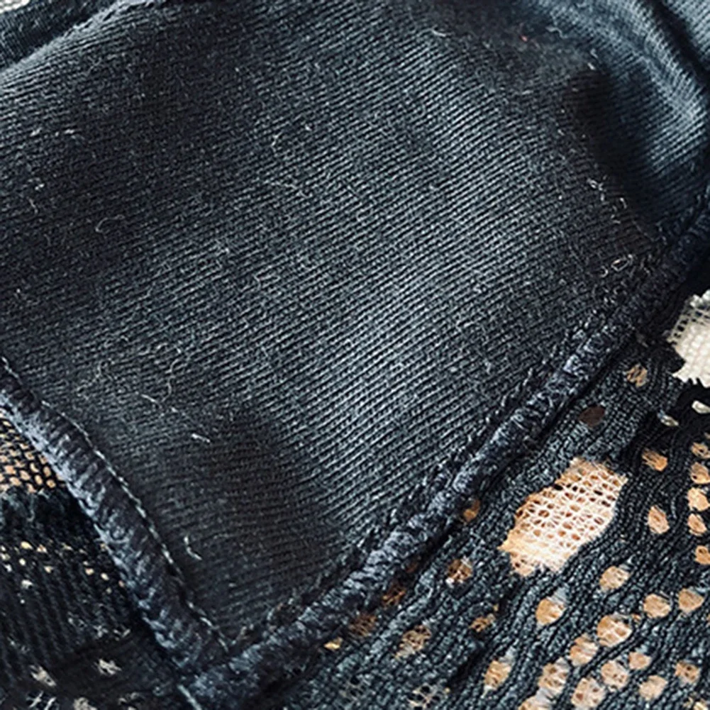 Plus Size See Through Lace Mesh Underwear Polka Dot Hollow Out Seamless Briefs Women's Low Waist Thong G-strings