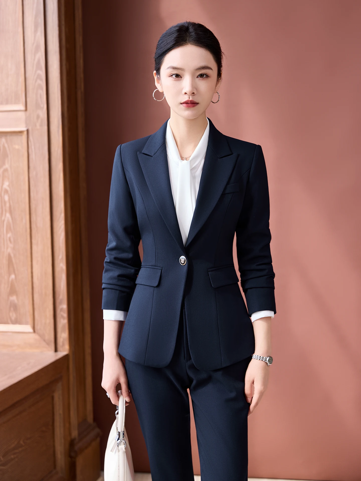 Women's Interview Suit Set Spring Autumn Professional Elegant Goddess Style Career Formal Outerwear Commute Windbreaker